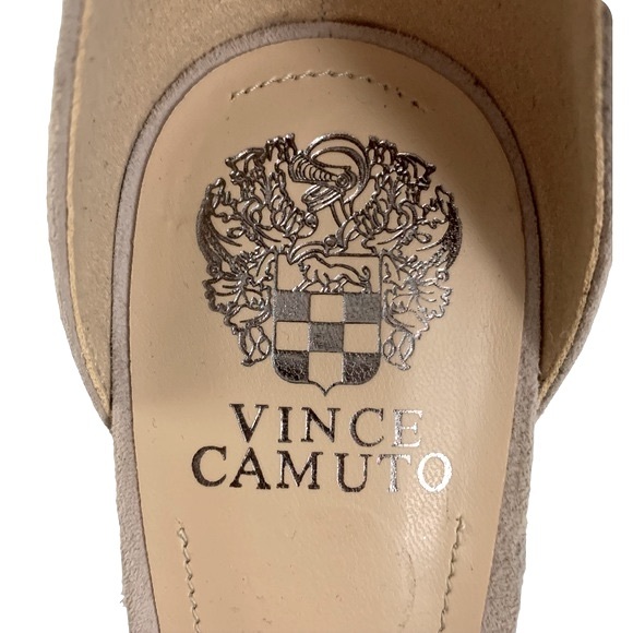 NEW $120 Vince Camuto Genuine Suede Ankle Strap Pumps Heels Nude Light Tan 10 - Picture 8 of 9